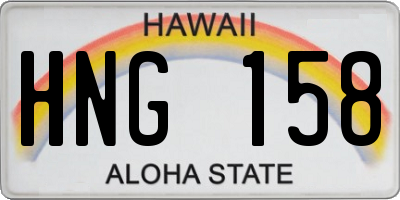 HI license plate HNG158