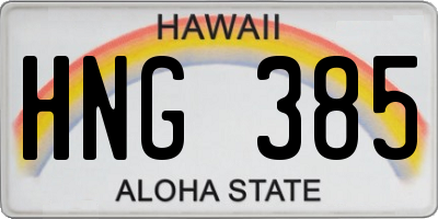 HI license plate HNG385