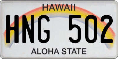 HI license plate HNG502