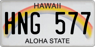 HI license plate HNG577