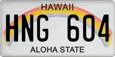HI license plate HNG604