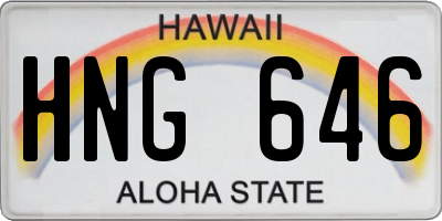 HI license plate HNG646