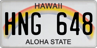 HI license plate HNG648