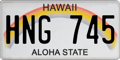 HI license plate HNG745
