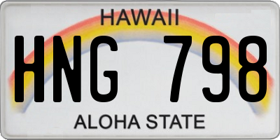 HI license plate HNG798