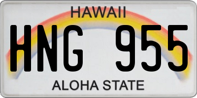 HI license plate HNG955
