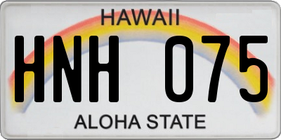 HI license plate HNH075