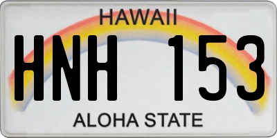 HI license plate HNH153