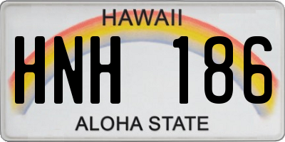 HI license plate HNH186