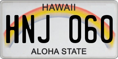 HI license plate HNJ060