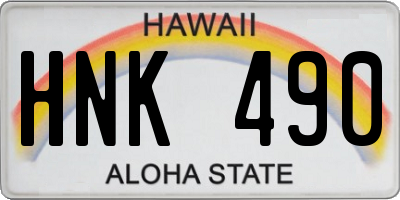 HI license plate HNK490
