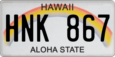 HI license plate HNK867