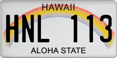 HI license plate HNL113