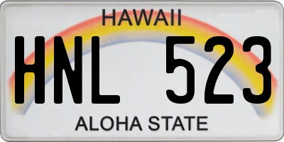 HI license plate HNL523