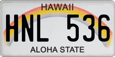 HI license plate HNL536
