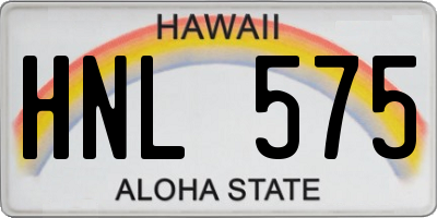 HI license plate HNL575
