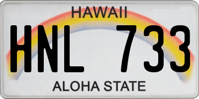 HI license plate HNL733
