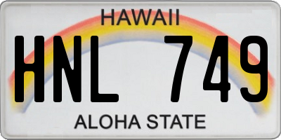 HI license plate HNL749