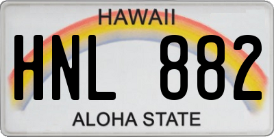 HI license plate HNL882