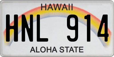 HI license plate HNL914