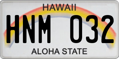 HI license plate HNM032