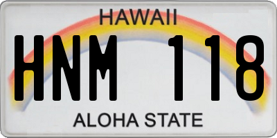 HI license plate HNM118