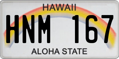 HI license plate HNM167