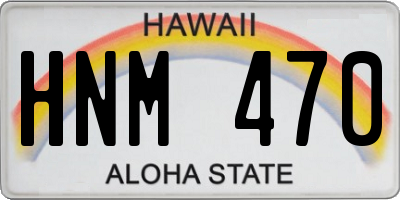HI license plate HNM470