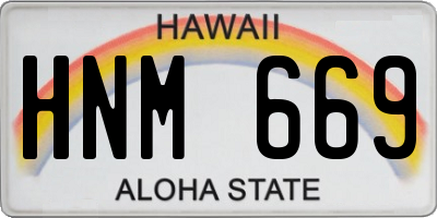 HI license plate HNM669