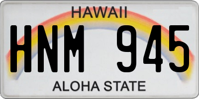 HI license plate HNM945