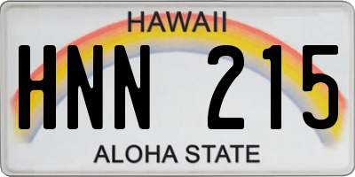 HI license plate HNN215