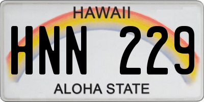 HI license plate HNN229
