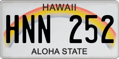 HI license plate HNN252