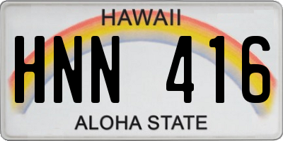 HI license plate HNN416