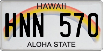 HI license plate HNN570