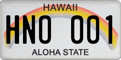 HI license plate HNO001