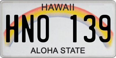 HI license plate HNO139