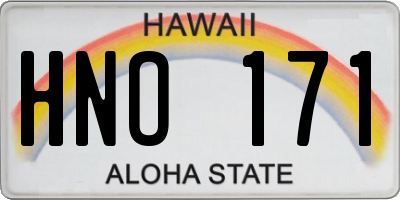 HI license plate HNO171