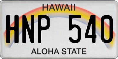 HI license plate HNP540