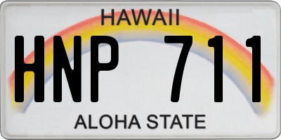 HI license plate HNP711