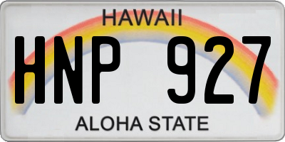 HI license plate HNP927