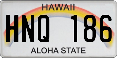 HI license plate HNQ186