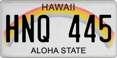 HI license plate HNQ445