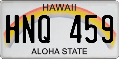 HI license plate HNQ459