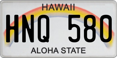 HI license plate HNQ580