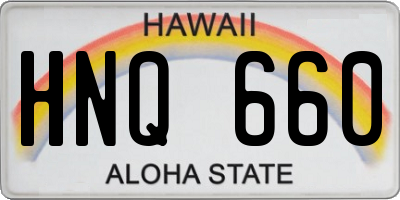 HI license plate HNQ660