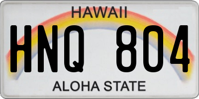 HI license plate HNQ804