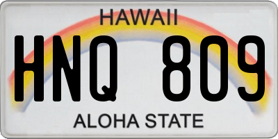 HI license plate HNQ809