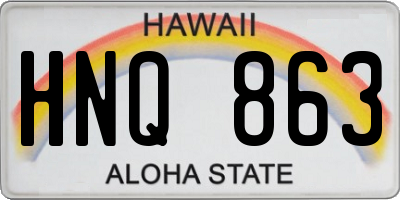HI license plate HNQ863
