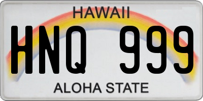 HI license plate HNQ999